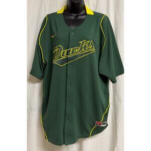 Nike Oregon Ducks Mens Jersey Size XL Extra Large Green Yellow Short Sleeve EUC